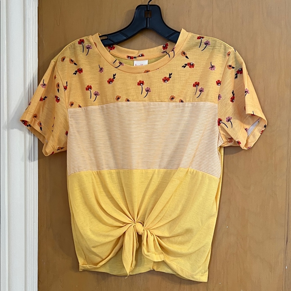 Belle Du Jour Yellow Floral Crop Top
